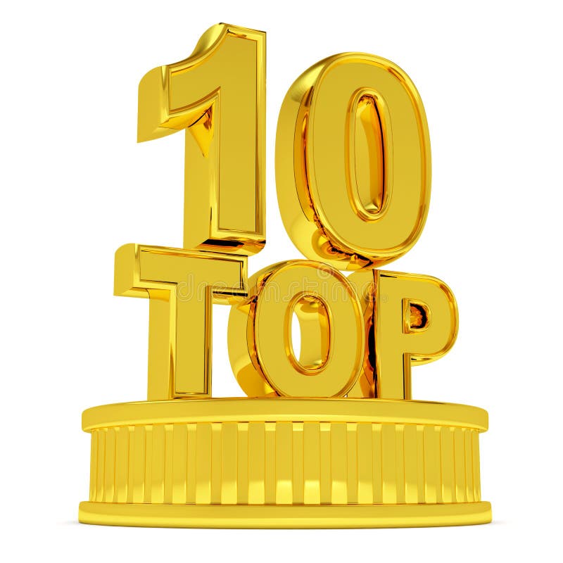 Golden Top 10 podium vector illustration