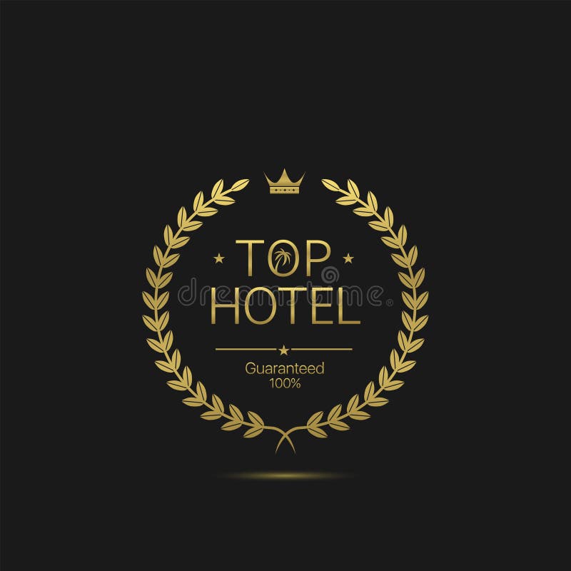 Golden Top hotel icon stock vector. Illustration of decoration - 204379074