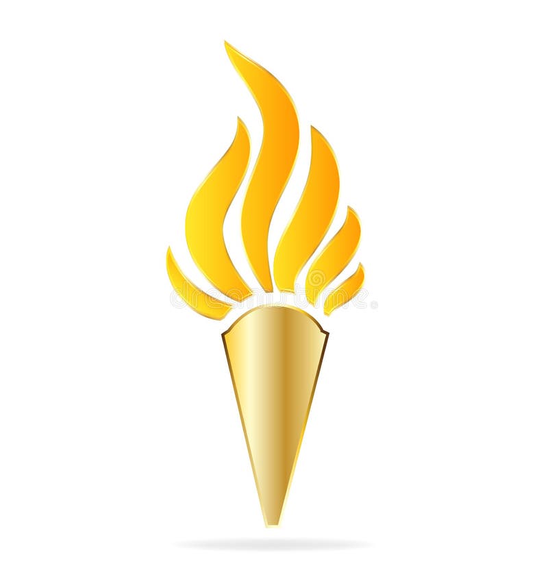 Golden flame torch vector stock vector. Illustration of light - 120598917