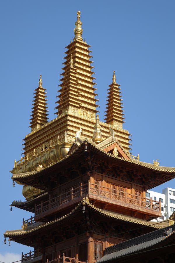 Golden tower in Jingan Temple
