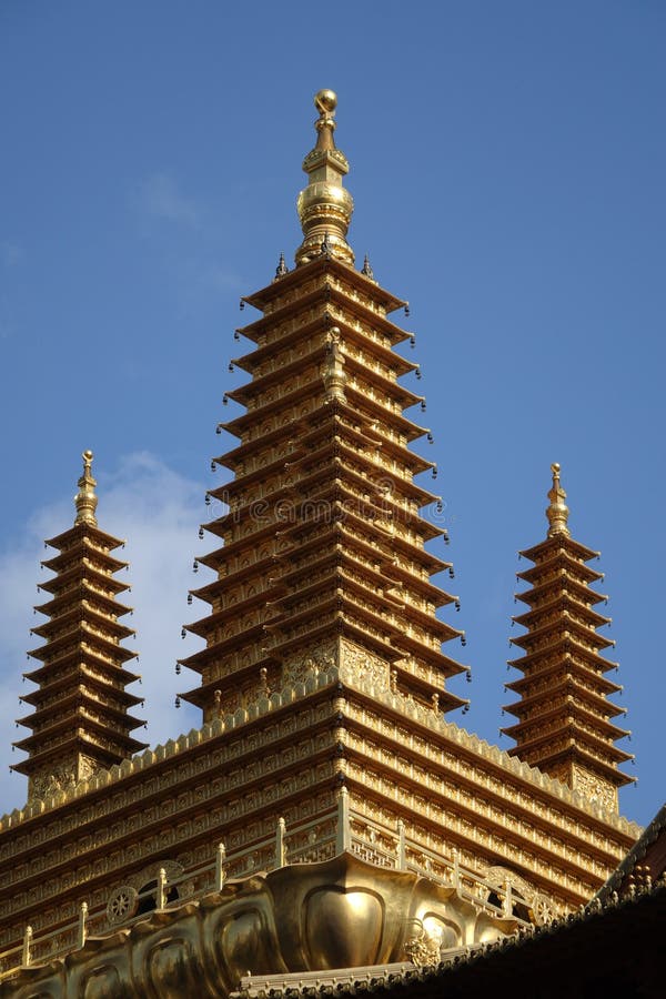 Golden tower in Jingan Temple