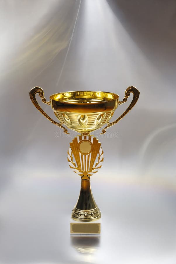 Golden trophy royalty free stock photography