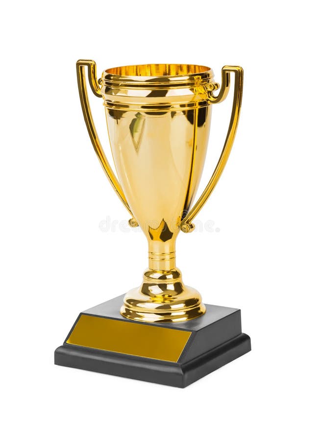 Golden trophy cup stock images