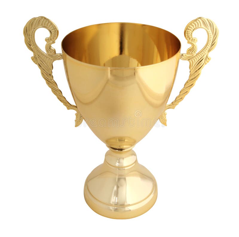 Golden trophy isolated stock photos