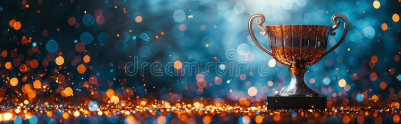 Golden Trophy on Table stock photos