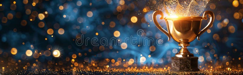 Golden Trophy on Table royalty free stock photos