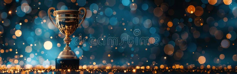 Golden Trophy on Table royalty free stock photography