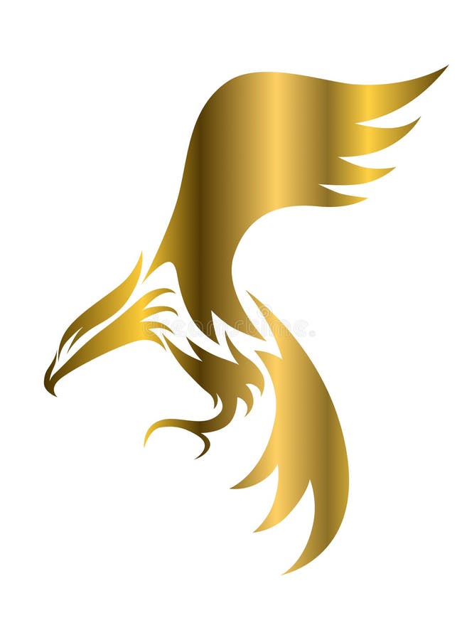 Golden Vector Symbol of Eagle that is Flying. Stock Vector - Illustration  of graphic, icon: 202807274