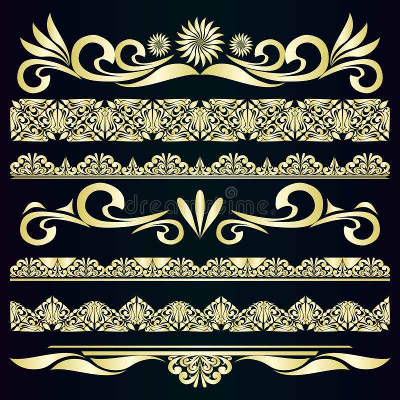 Golden vintage borders & design elements.