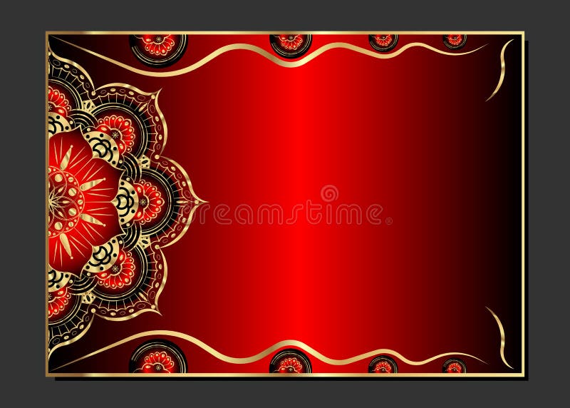 Golden Vintage Greeting Card on a Red Background. Luxury Ornament Template.  Great for Invitation, Flyer, Menu, Brochure, Postcar Stock Vector -  Illustration of card, elegance: 111119686