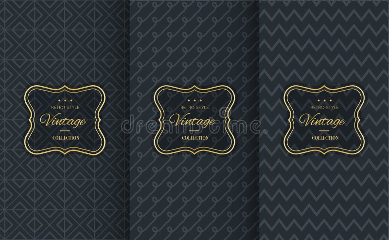 Golden vintage pattern on black background royalty free illustration Golden vintage pattern on black background royalty free illustration