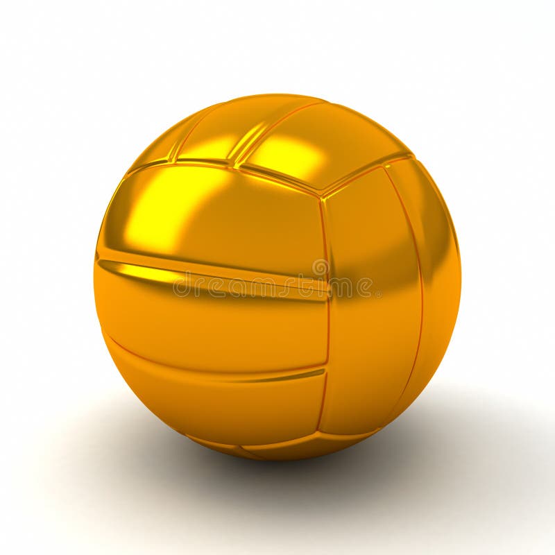 Golden volleyball ball, 3d stock illustration. Illustration of ball