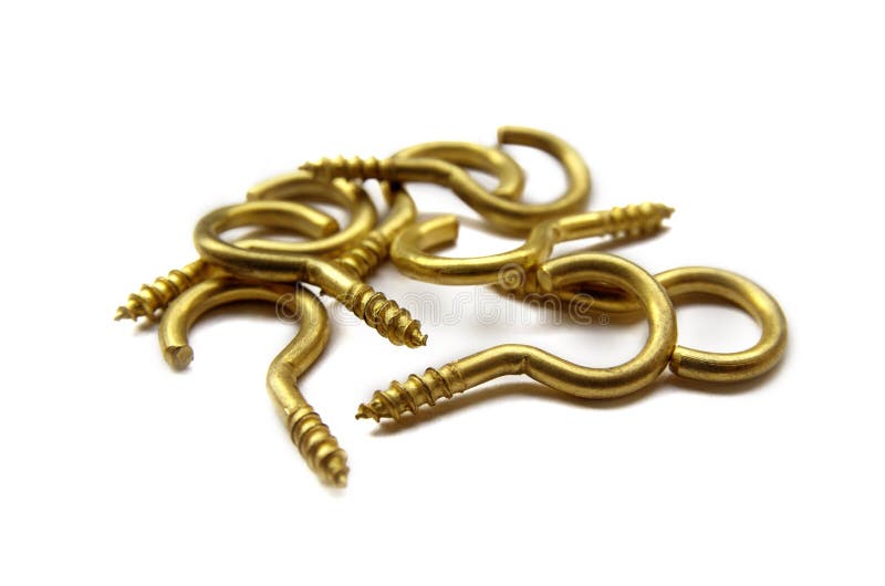 Golden Wall Hooks Asorted stock image. Image of hook 43213159