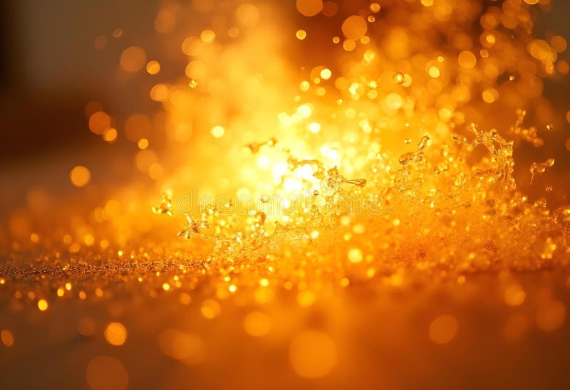 Golden water droplets create mesmerizing display vector illustration