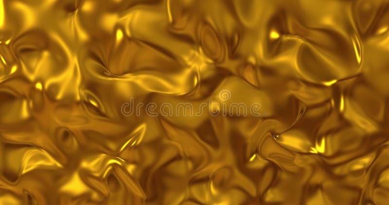 Golden wave-vätskebakgrund Glamorsatallava-textur 3D-renderingslinga 4k