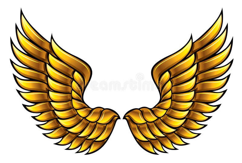 Metal Gold Wings stock vector. Illustration of angels - 59761909