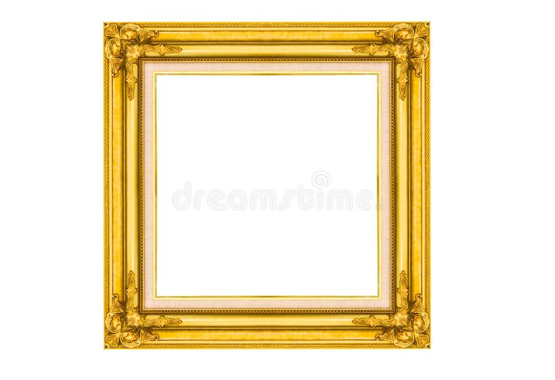 Golden wood picture frame