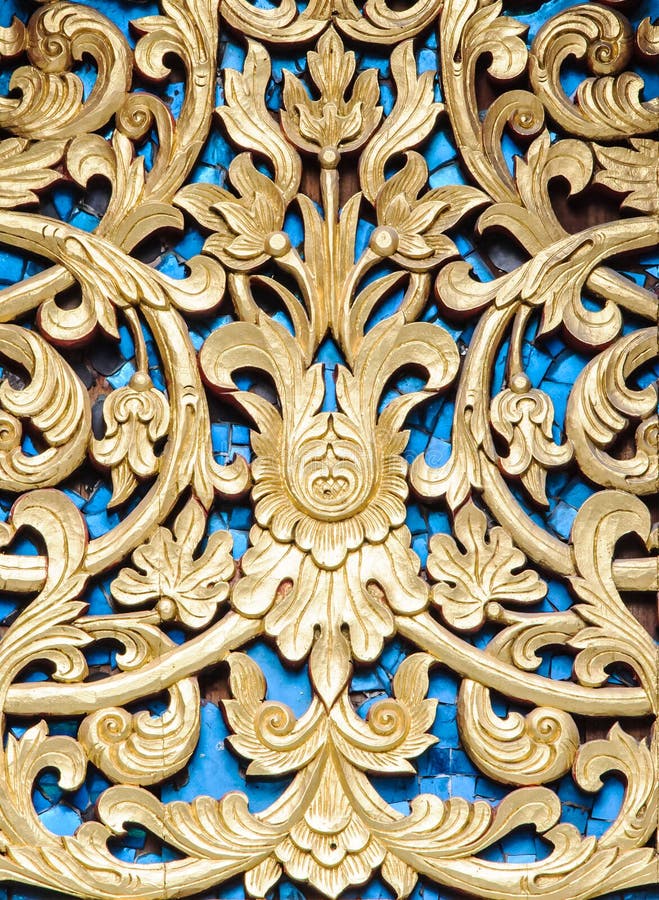 Golden wooden statue stock photography