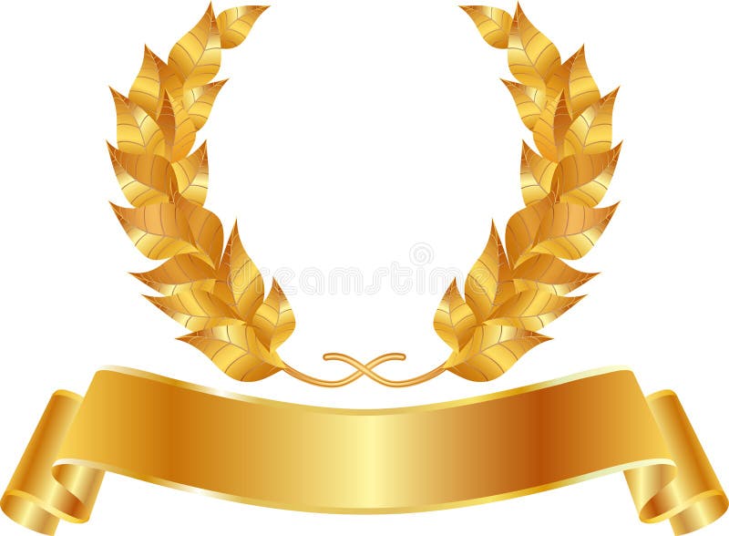 Golden wreath stock illustration