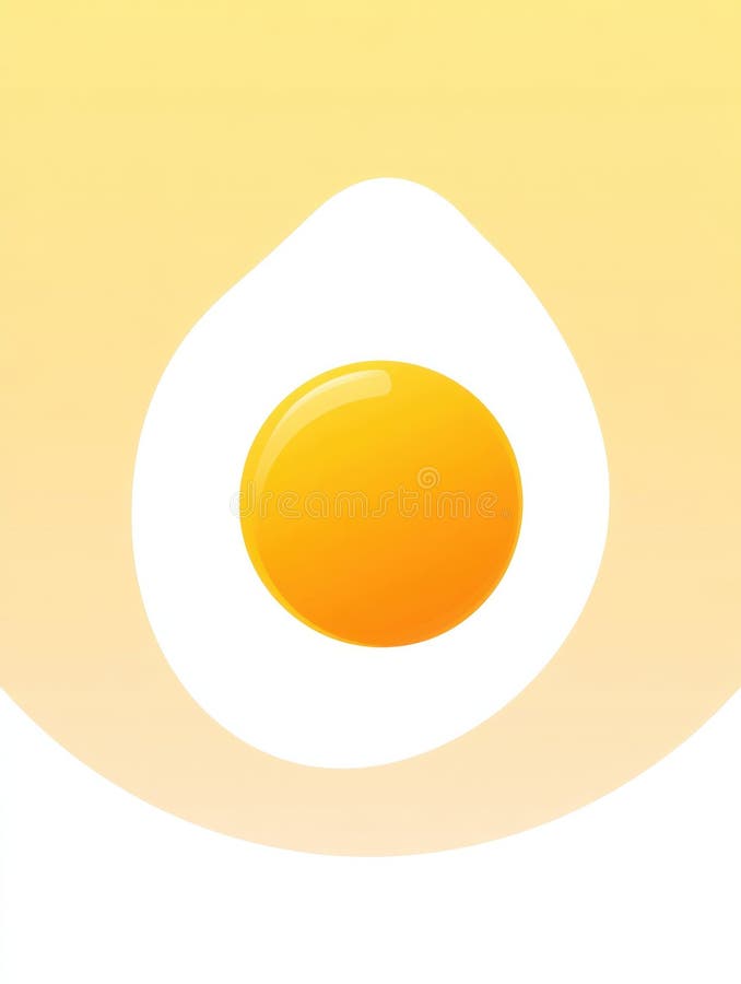 Golden Yolk Icon Positioned Centrally on a Clean Pale Gradient Background Evokes Warmth and Simplicity in Design and royalty free stock photos