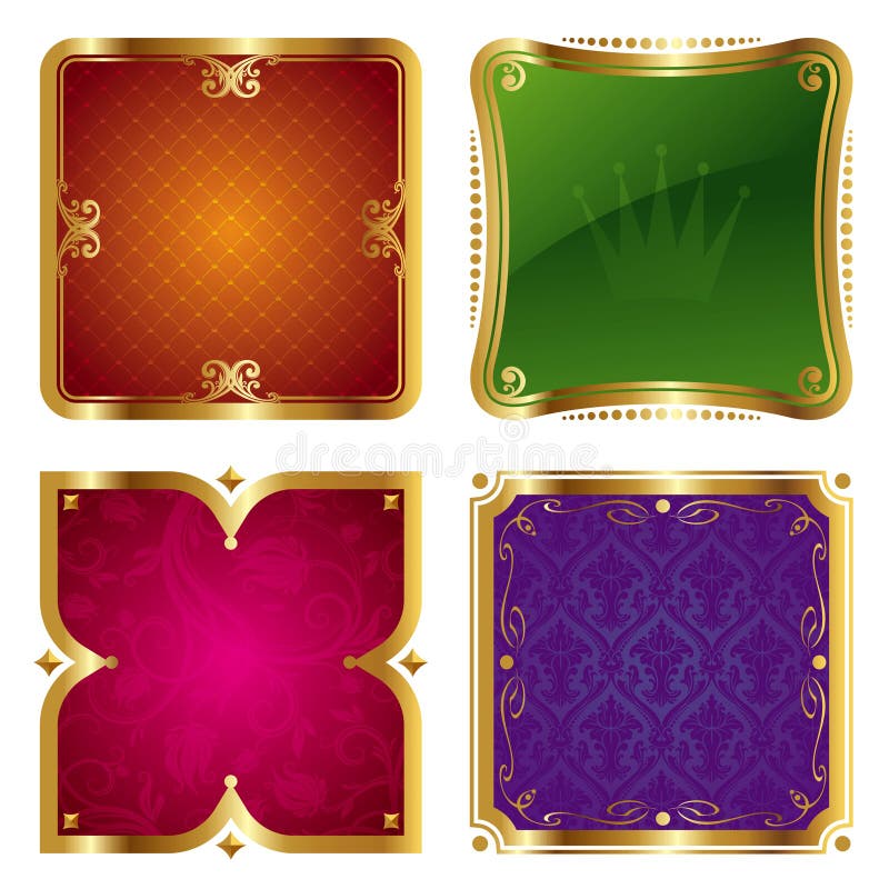 Goldene aufwändige Felder vektor abbildung Goldene aufwändige Felder vektor abbildung