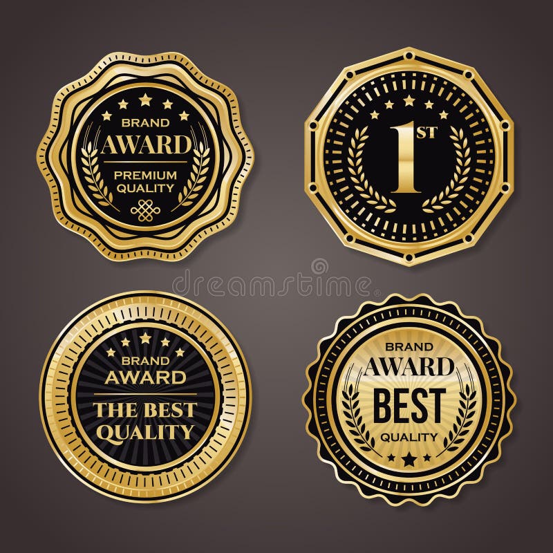 Goldene Ausweissammlung elegante schwarze und goldene Gestaltungselemente - Schilder, Aufkleber stock abbildung Goldene Ausweissammlung elegante schwarze und goldene Gestaltungselemente - Schilder, Aufkleber stock abbildung