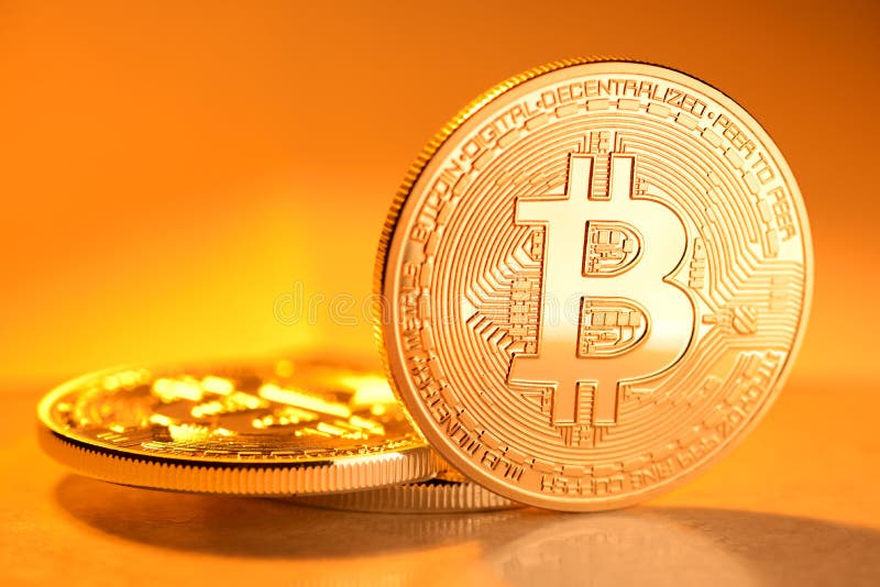 Goldene Bitcoin-Münze