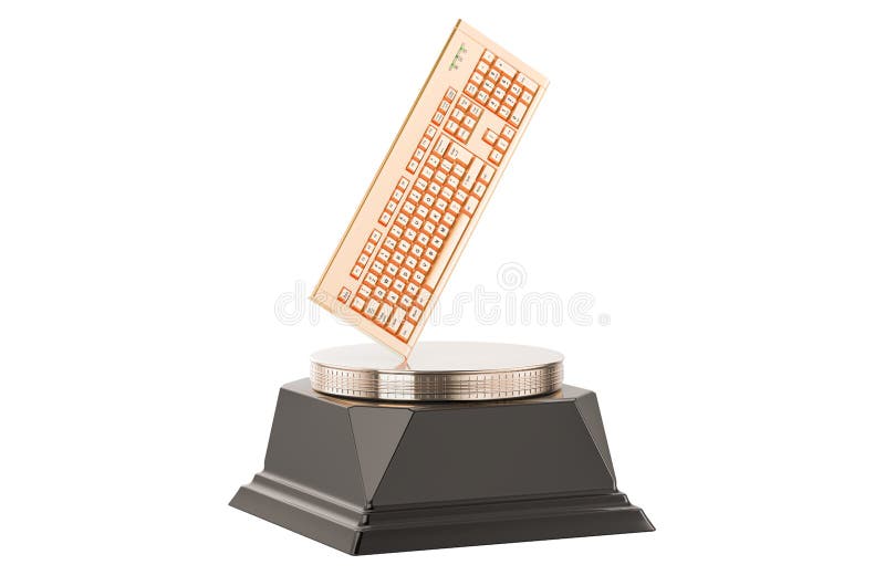 Goldene Computertastatur - 3D-Darstellung vektor abbildung