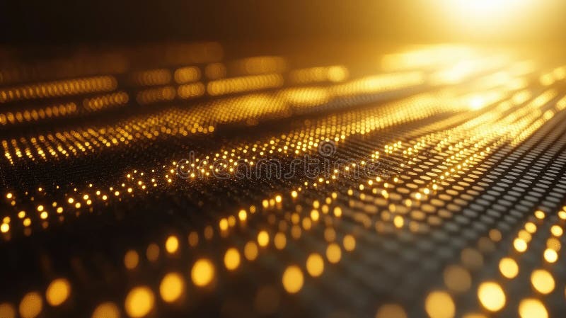 Goldene Datenwellenabstrakte Hintergrundtechnologie Zukunft lizenzfreie abbildung