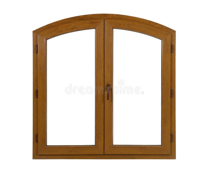 Goldene Eiche lamellierte gewölbtes Belüftungs-Fenster stockfotos Goldene Eiche lamellierte gewölbtes Belüftungs-Fenster stockfotos