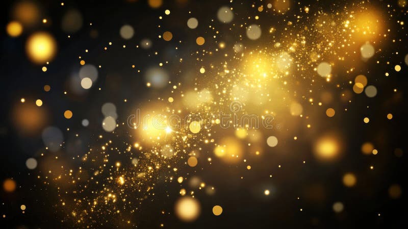 Goldene Konfetti vor dunklem Hintergrund für Feiern stock abbildung