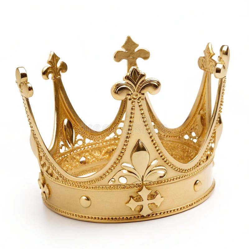 Goldene Krone isoliert auf weißem Hintergrund. Golden Crown Generative AI auf weißem Hintergrund