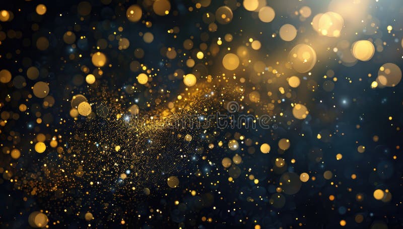 Astronomical objects resembling gold lights float in the sky against a black background, creating a celestial event of beauty and wonder in the realm of space science AI generated. Astronomical objects resembling gold lights float in the sky against a black background, creating a celestial event of beauty and wonder in the realm of space science AI generated