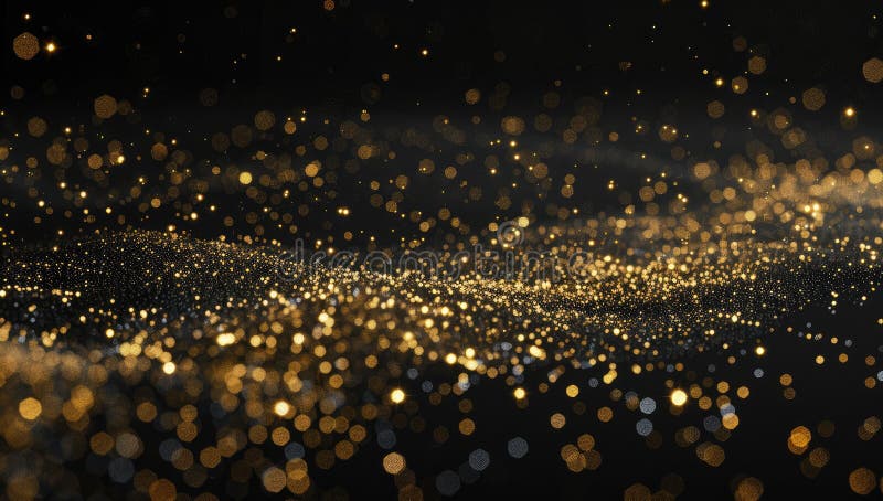 Astronomical objects resembling gold lights float in the sky against a black background, creating a celestial event of beauty and wonder in the realm of space science AI generated. Astronomical objects resembling gold lights float in the sky against a black background, creating a celestial event of beauty and wonder in the realm of space science AI generated