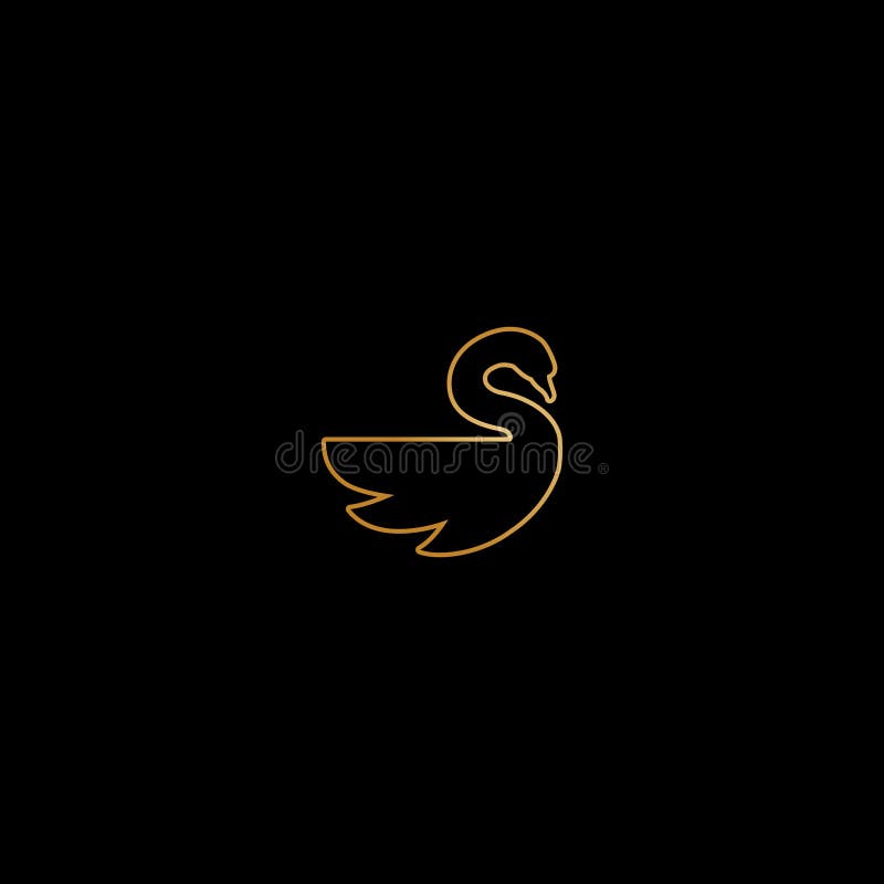 Goldene Linie Swinvektorbild für Symbol- oder Logo stock abbildung