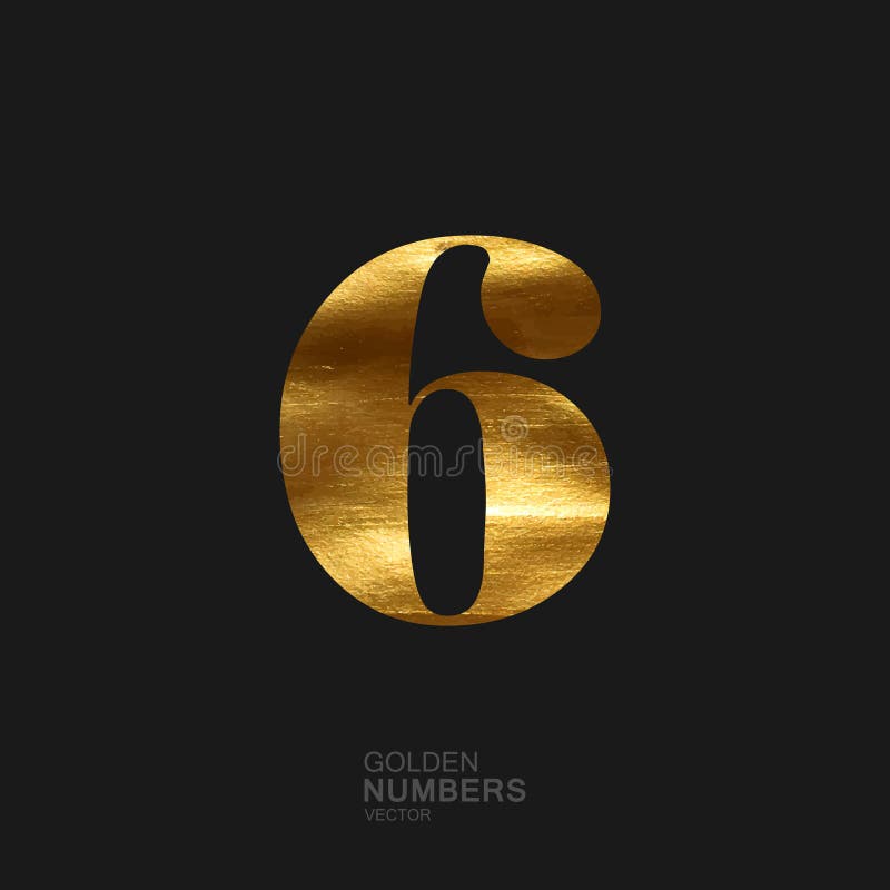 Goldene Nr. 6 lizenzfreie abbildung