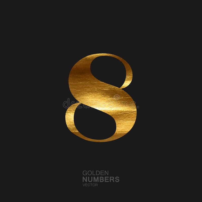 Goldene Nr. 8 lizenzfreie abbildung