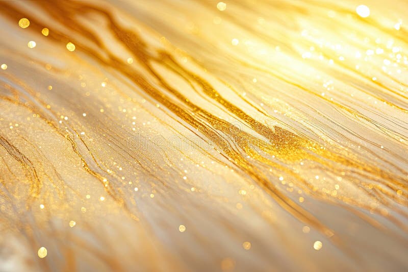 Goldene Venen, die mit Quarzgestein verwoben sind und in Sonnenlicht glitzern vektor abbildung