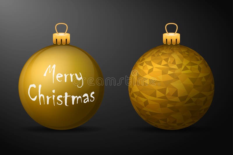 Goldene Weihnachtsbälle mit goldenen Haltern Satz realistische Dekorationen auf schwarzem Hintergrund lizenzfreie abbildung Goldene Weihnachtsbälle mit goldenen Haltern Satz realistische Dekorationen auf schwarzem Hintergrund lizenzfreie abbildung