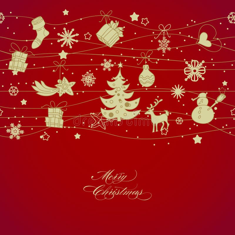 Goldene Weihnachtsdekorationen stock abbildung Goldene Weihnachtsdekorationen stock abbildung