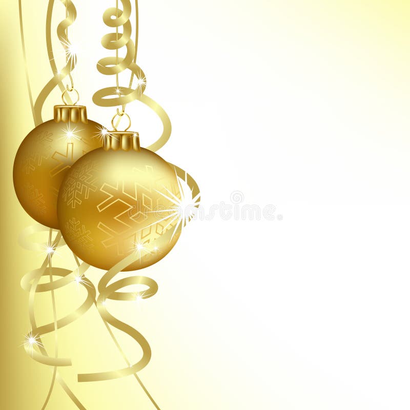 Goldene Weihnachtskugeln lizenzfreie abbildung Goldene Weihnachtskugeln lizenzfreie abbildung