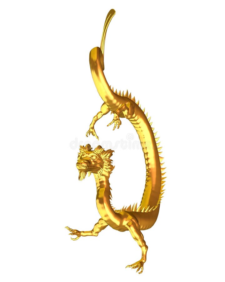 Produktbild von Chinesischer Goldener Drache Einzeln Auf Weiß Stockfoto 212819875