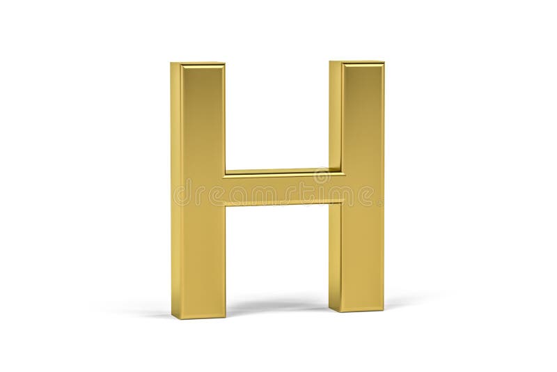 Goldener Dreidimensionaler Buchstabe H Des Buchstaben H Auf Weissem Hintergrund Stock Abbildung Illustration Von Hintergrund Glanzend 207314876