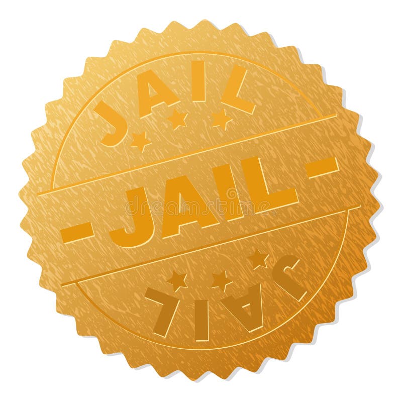Goldener GEFÄNGNIS Ausweis-Stempel stock abbildung Goldener GEFÄNGNIS Ausweis-Stempel stock abbildung