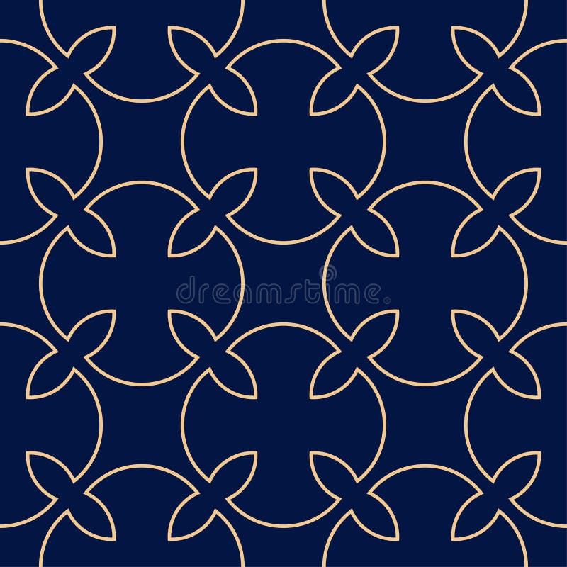 Goldener geometrischer Druck auf dunkelblauem Hintergrund Nahtloses Muster vektor abbildung Goldener geometrischer Druck auf dunkelblauem Hintergrund Nahtloses Muster vektor abbildung