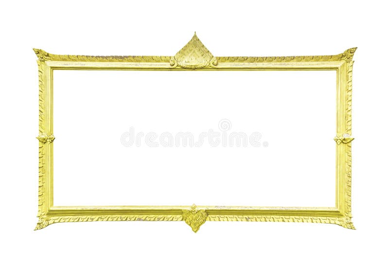 Goldener hölzerner Rahmen auf Weiß lizenzfreies stockfoto Goldener hölzerner Rahmen auf Weiß lizenzfreies stockfoto