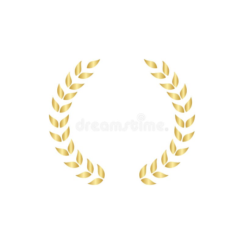 Goldener Kreislorbeer oder olivgr? ner griechischer Kranzvektor lokalisiert auf wei? em Hintergrund lizenzfreie abbildung