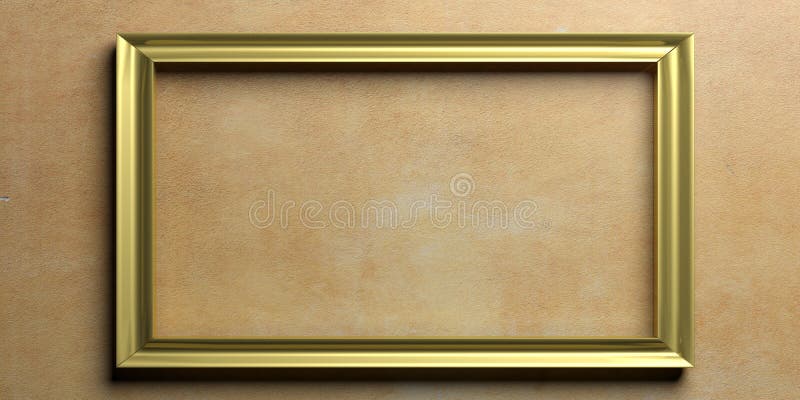 Goldener Rahmen auf gemalter Wand Abbildung 3D lizenzfreie abbildung