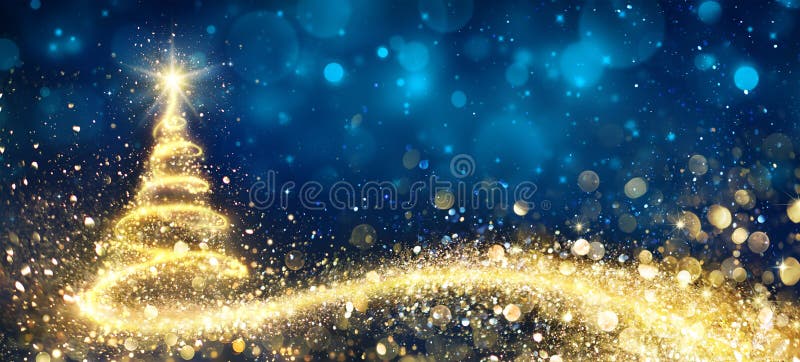 Goldener Weihnachtsbaum lizenzfreie abbildung Goldener Weihnachtsbaum lizenzfreie abbildung