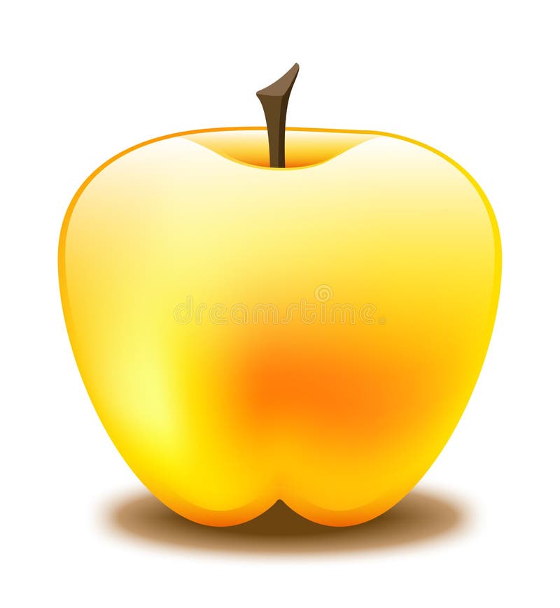 Goldenes Apple vektor abbildung Goldenes Apple vektor abbildung